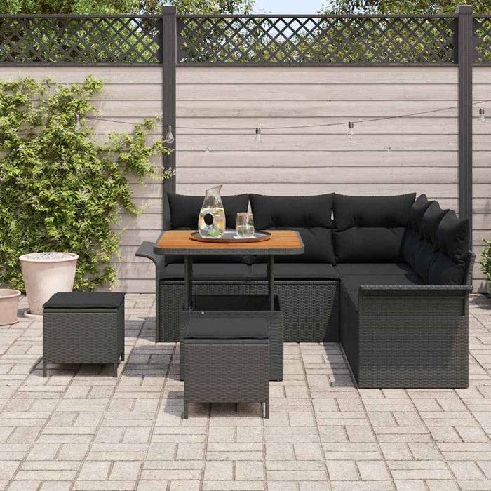 Set de canapele pentru grădină 8 pcs Negru 80 x 80 x 71 cm - WALTI WALTI