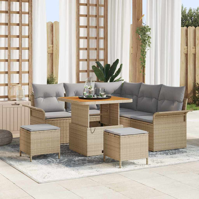 Set de canapele pentru grădină 8 pcs Beige și gri deschis - WALTI WALTI