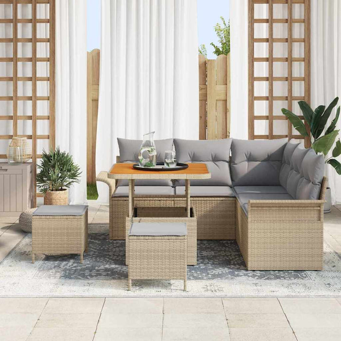 Set de canapele pentru grădină 8 pcs Beige și gri deschis - WALTI WALTI