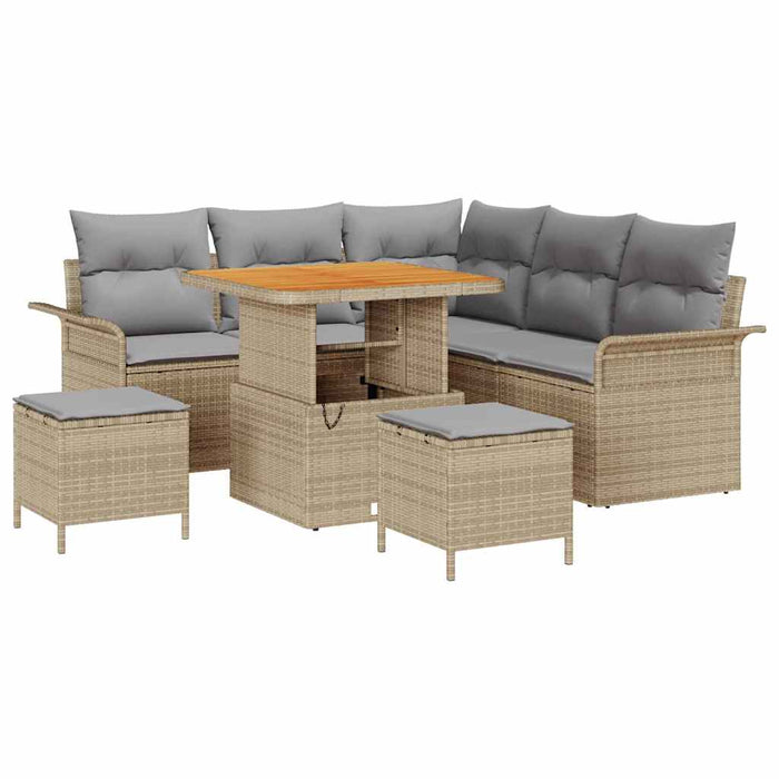 Set de canapele pentru grădină 8 pcs Beige și gri deschis - WALTI WALTI