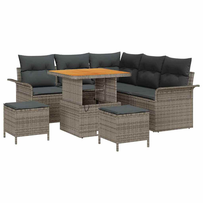 Set de canapele pentru grădină cu pernă cu depozitare 8 pcs Gri - WALTI WALTI