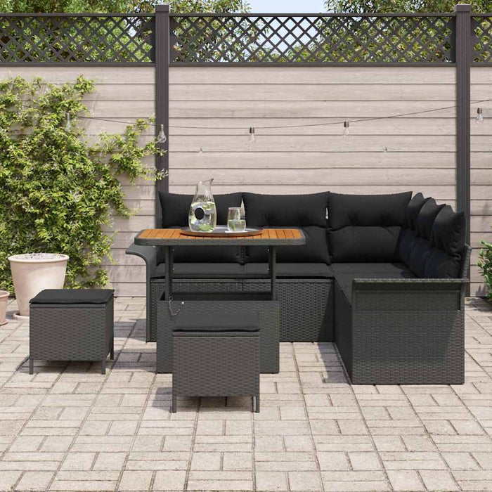 Set de canapele pentru grădină 8 pcs Negru 90 x 55 x 71 cm - WALTI WALTI