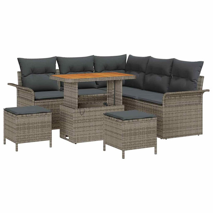 Set de canapele pentru grădină cu pernă cu depozitare 8 pcs Gri - WALTI WALTI