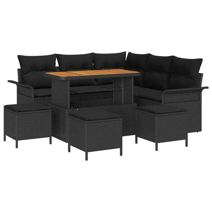 Set de canapele pentru grădină 9 pcs Negru 110 x 55 x 71 cm - WALTI WALTI