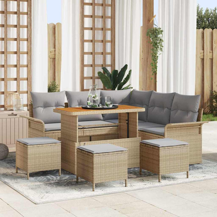Set de canapele pentru grădină 9 pcs Beige și gri deschis - WALTI WALTI