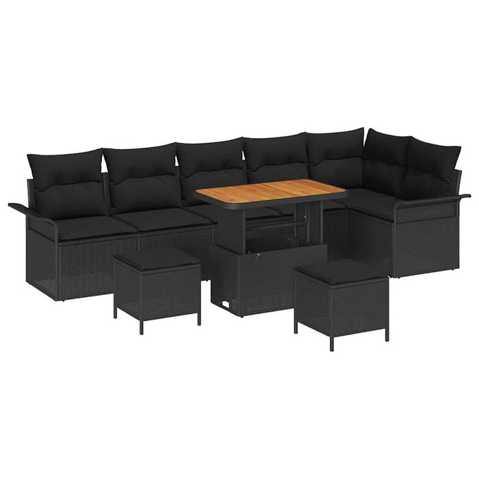 Set de canapele pentru grădină 9 pcs Negru 90 x 55 x 71 cm - WALTI WALTI