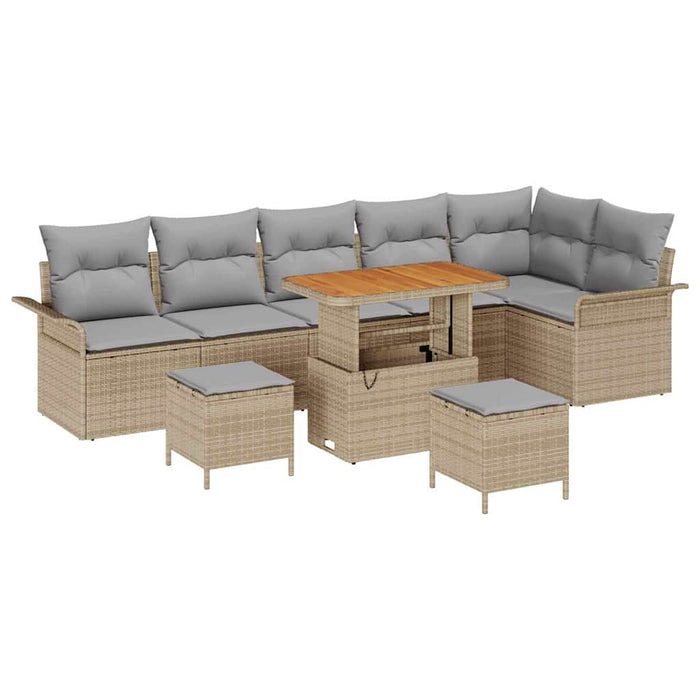 Set de canapele pentru grădină 9 pcs Beige și gri deschis - WALTI WALTI