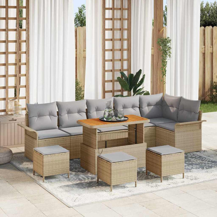 Set de canapele pentru grădină 10 pcs Beige și gri deschis - WALTI WALTI