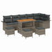 Set de canapele pentru grădină cu pernă cu pernă 10 pcs Gri - WALTI WALTI