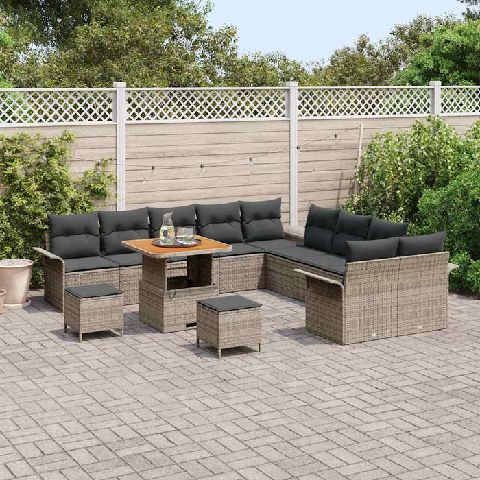 Set de canapele pentru grădină cu pernă cu pernă 13 pcs Gri - WALTI WALTI