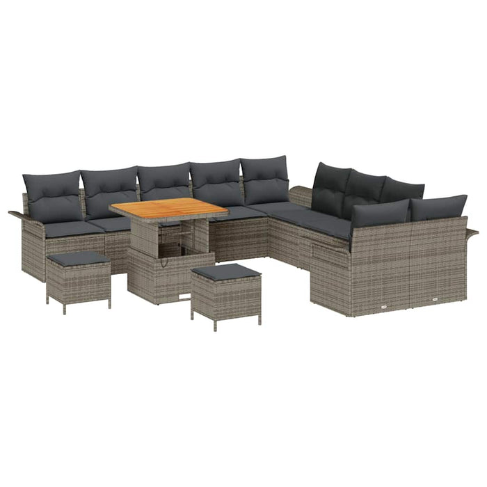 Set de canapele pentru grădină cu pernă cu pernă 13 pcs Gri - WALTI WALTI