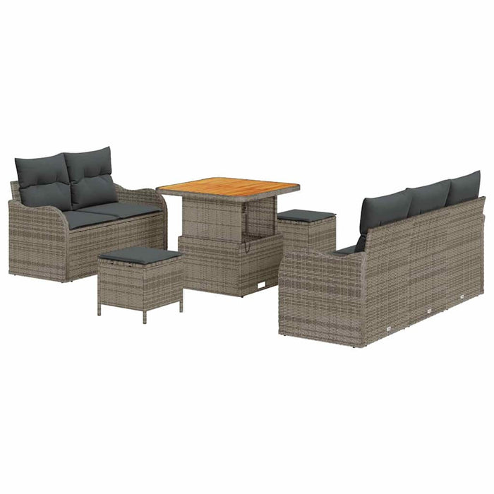 Set de canapele pentru grădină cu pernă cu depozitare 8 pcs Gri - WALTI WALTI