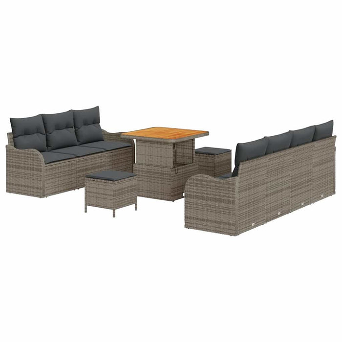 Set de canapele pentru grădină cu pernă cu pernă 10 pcs Gri - WALTI WALTI
