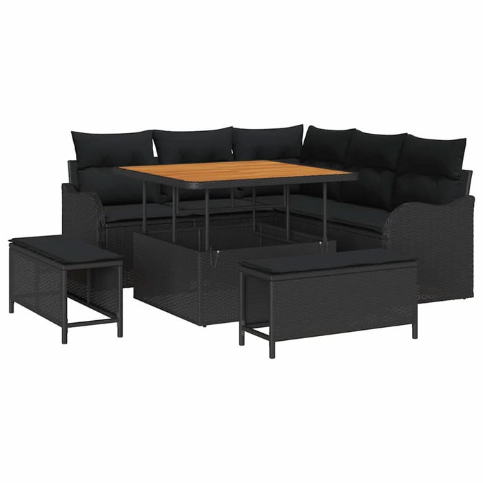 Set de canapele pentru grădină 8 pcs Negru 100 x 100 x 71 cm - WALTI WALTI