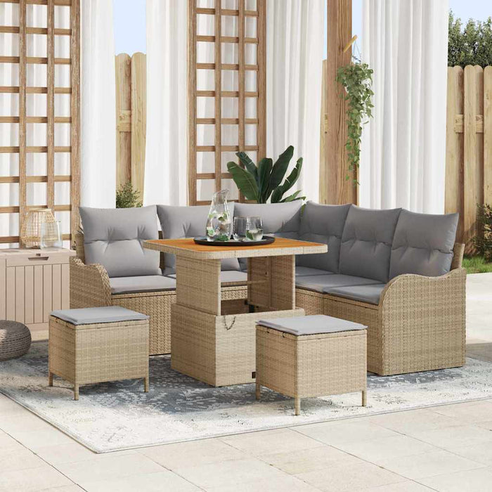 Set de canapele pentru grădină 8 pcs Beige și gri deschis - WALTI WALTI