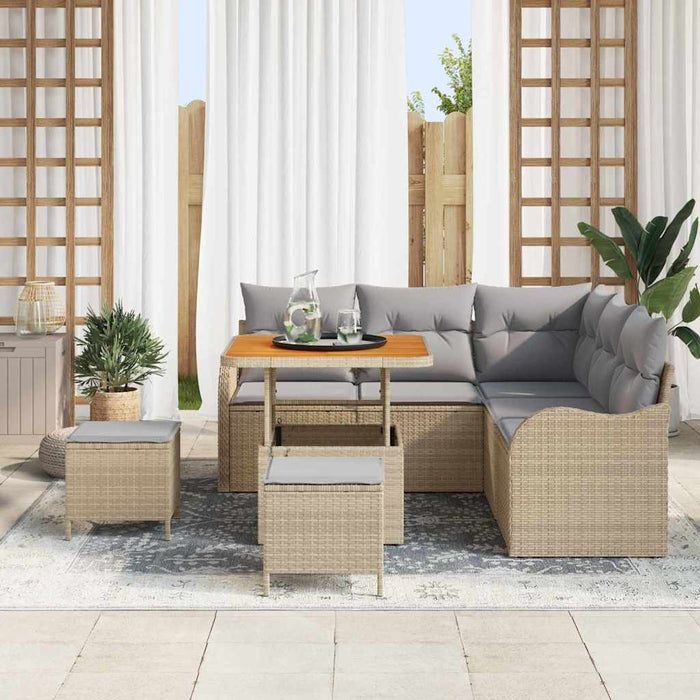 Set de canapele pentru grădină 8 pcs Beige și gri deschis - WALTI WALTI