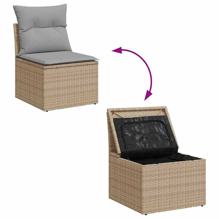 Set de canapele pentru grădină 8 pcs Beige și gri deschis - WALTI WALTI