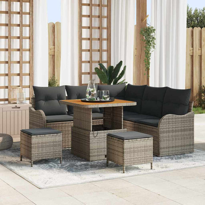 Set de canapele pentru grădină cu pernă cu depozitare 8 pcs Gri - WALTI WALTI