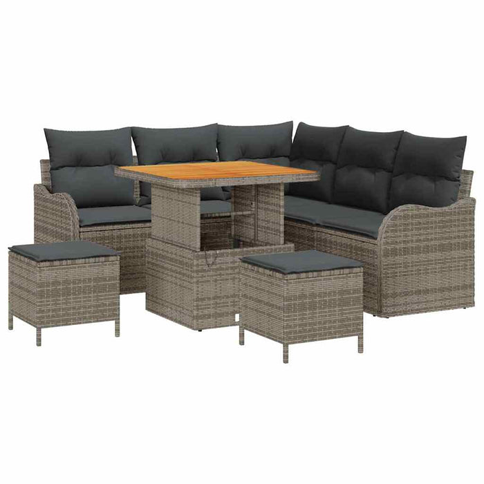Set de canapele pentru grădină cu pernă cu depozitare 8 pcs Gri - WALTI WALTI