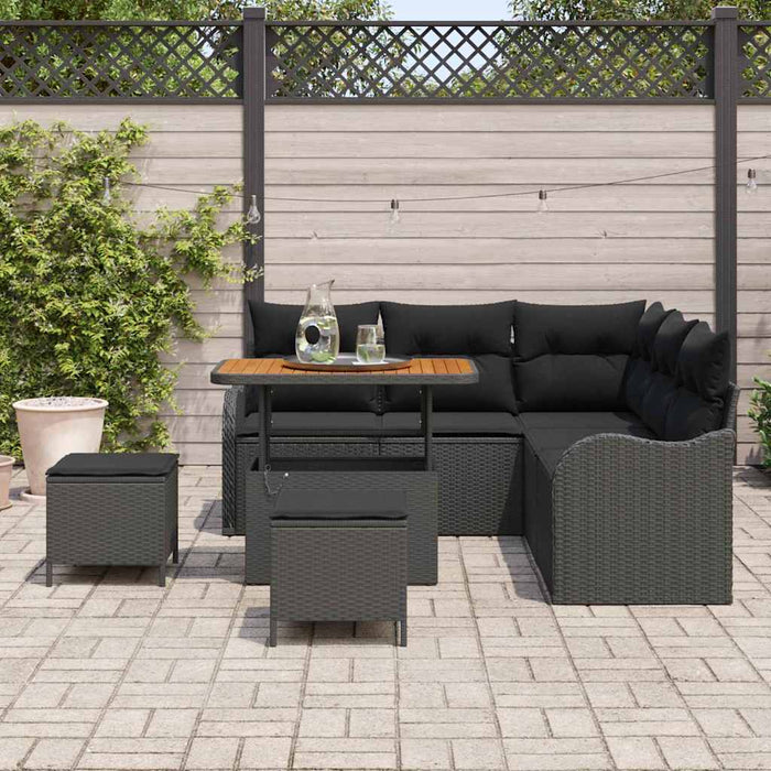 Set de canapele pentru grădină 8 pcs Negru 90 x 55 x 71 cm - WALTI WALTI