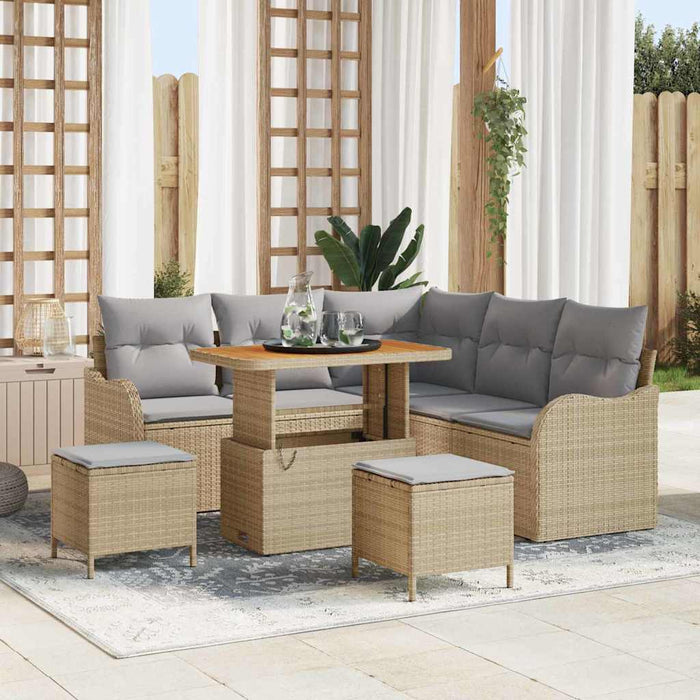 Set de canapele pentru grădină 8 pcs Beige și gri deschis - WALTI WALTI