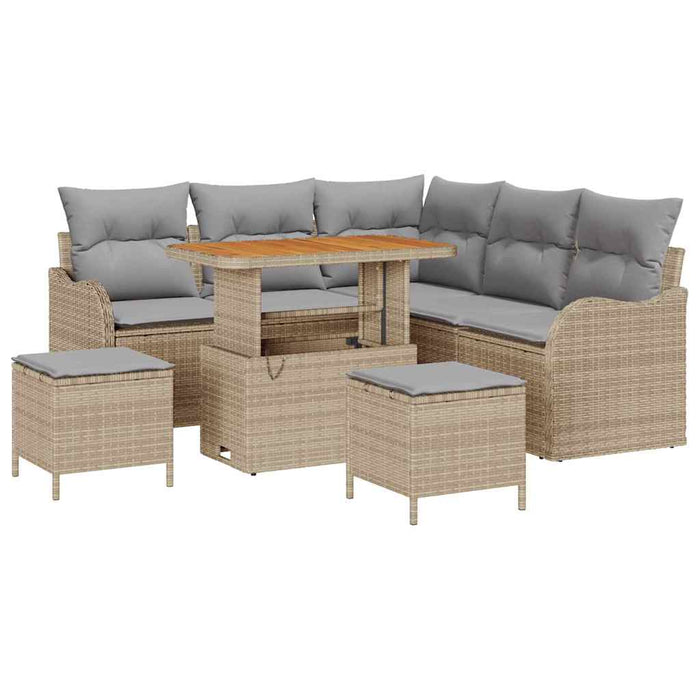 Set de canapele pentru grădină 8 pcs Beige și gri deschis - WALTI WALTI