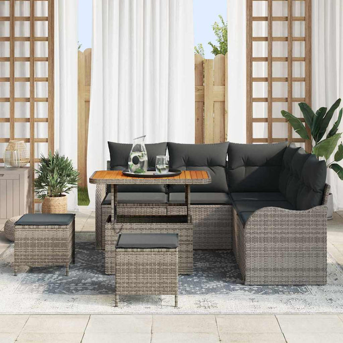 Set de canapele pentru grădină cu pernă cu depozitare 8 pcs Gri - WALTI WALTI