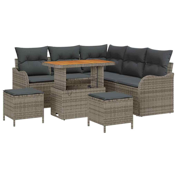 Set de canapele pentru grădină cu pernă cu depozitare 8 pcs Gri - WALTI WALTI