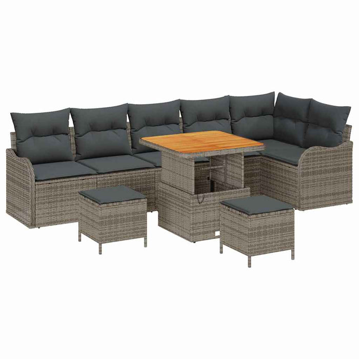 Set de canapele pentru grădină cu pernă cu depozitare 9 pcs Gri - WALTI WALTI