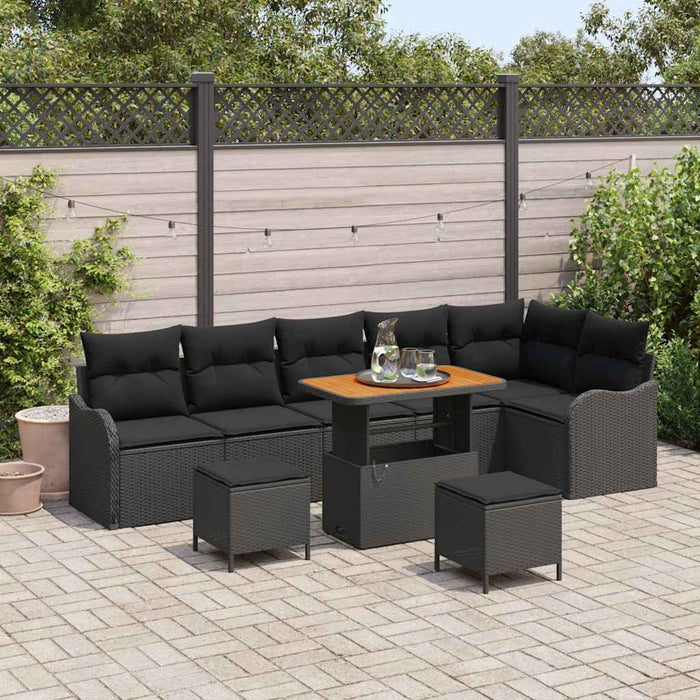 Set de canapele pentru grădină 9 pcs Negru 90 x 55 x 71 cm - WALTI WALTI