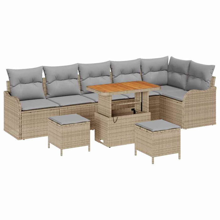 Set de canapele pentru grădină 9 pcs Beige și gri deschis - WALTI WALTI