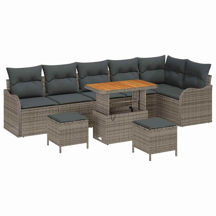 Set de canapele pentru grădină cu pernă cu depozitare 9 pcs Gri - WALTI WALTI