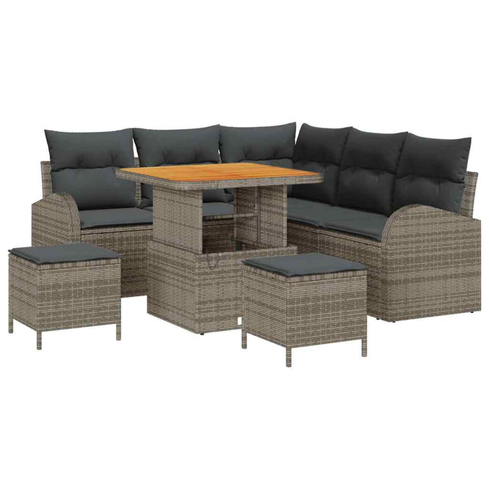 Set de canapele pentru grădină cu pernă cu depozitare 8 pcs Gri - WALTI WALTI
