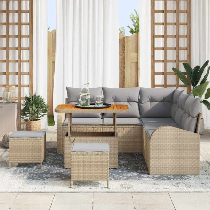 Set de canapele pentru grădină 8 pcs Beige și gri deschis - WALTI WALTI