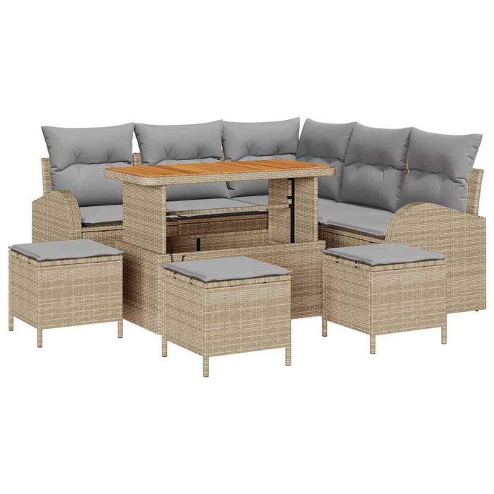 Set de canapele pentru grădină 9 pcs Beige și gri deschis - WALTI WALTI