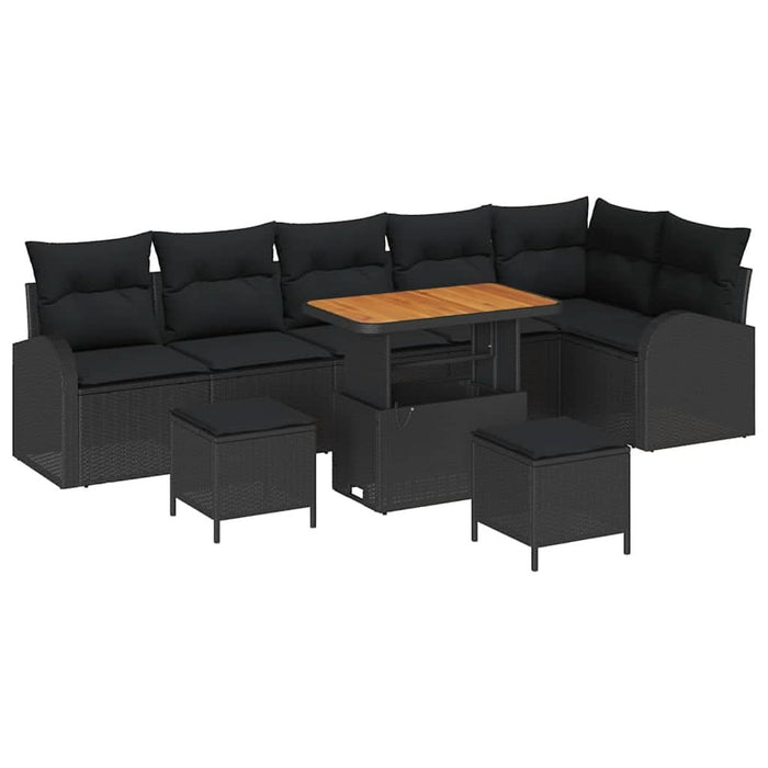 Set de canapele pentru grădină 9 pcs Negru 90 x 55 x 71 cm - WALTI WALTI