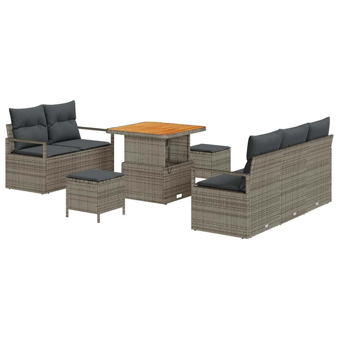 Set de canapele pentru grădină cu pernă cu depozitare 8 pcs Gri - WALTI WALTI