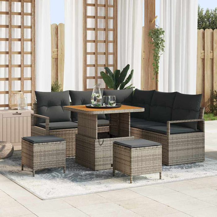 Set de canapele pentru grădină cu pernă cu depozitare 8 pcs Gri - WALTI WALTI
