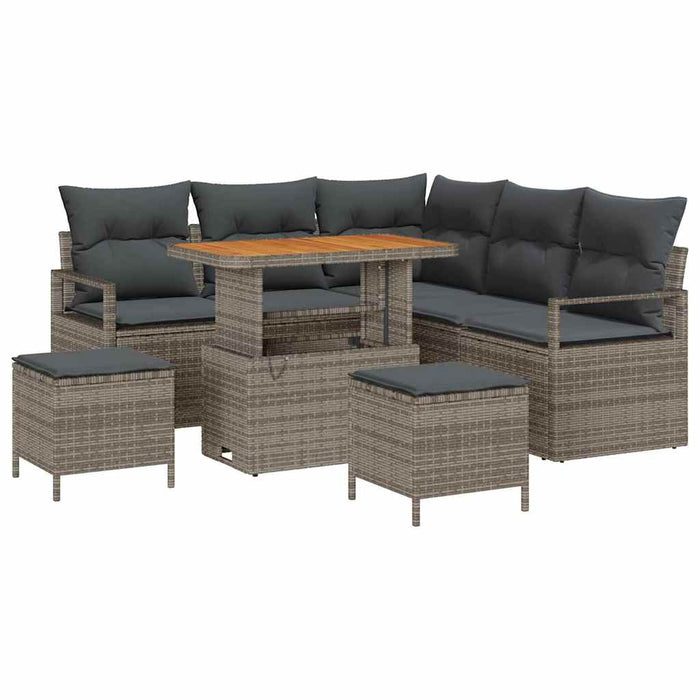 Set de canapele pentru grădină cu pernă cu depozitare 8 pcs Gri - WALTI WALTI