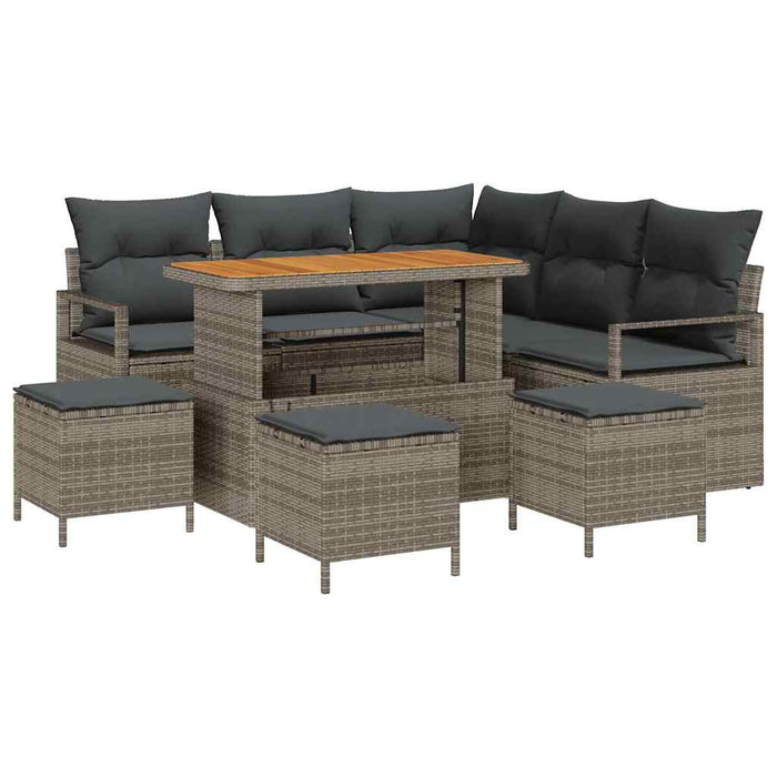 Set de canapele pentru grădină cu pernă cu depozitare 9 pcs Gri - WALTI WALTI