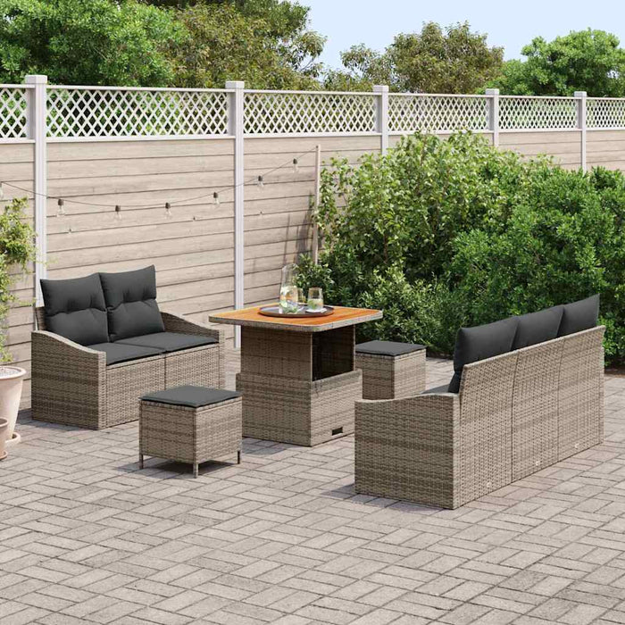 Set de canapele pentru grădină cu pernă cu depozitare 8 pcs Gri - WALTI WALTI