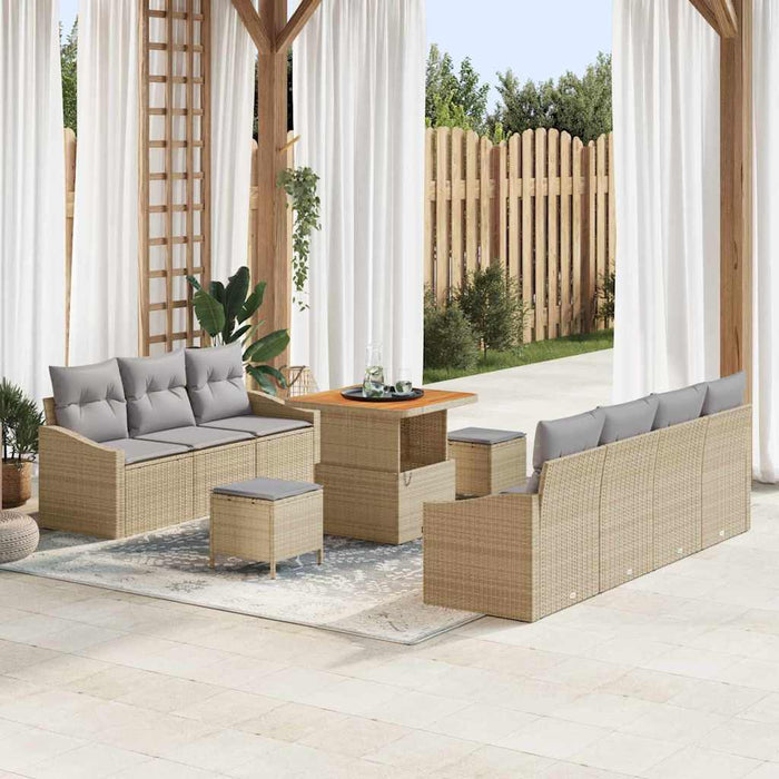 Set de canapele pentru grădină 10 pcs Beige și gri deschis - WALTI WALTI