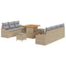 Set de canapele pentru grădină 10 pcs Beige și gri deschis - WALTI WALTI