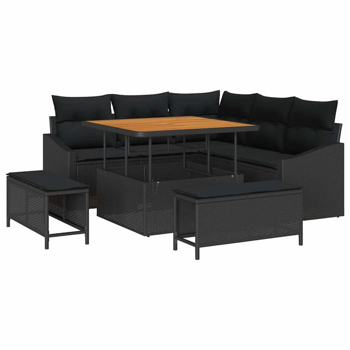 Set de canapele pentru grădină 8 pcs Negru 100 x 100 x 71 cm - WALTI WALTI
