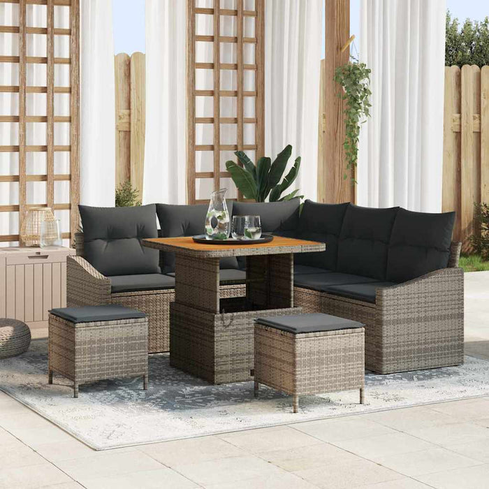 Set de canapele pentru grădină cu pernă cu depozitare 8 pcs Gri - WALTI WALTI