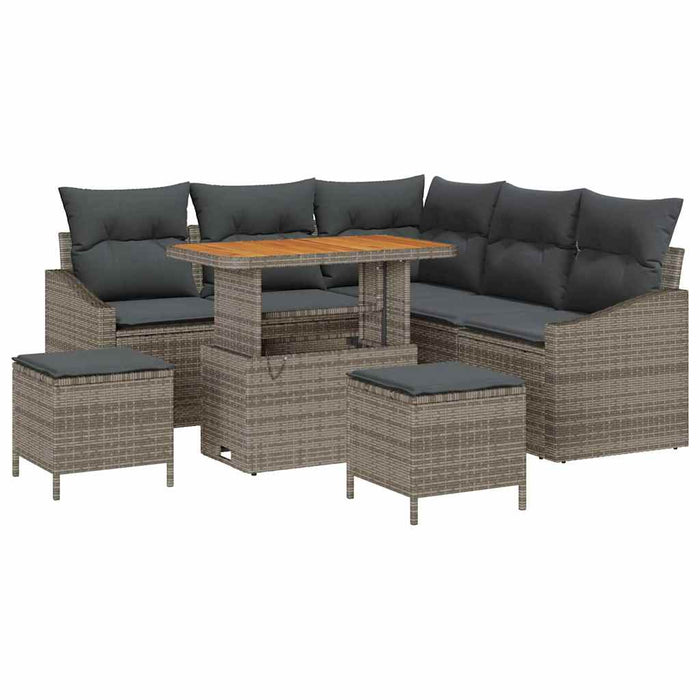 Set de canapele pentru grădină cu pernă cu depozitare 8 pcs Gri - WALTI WALTI