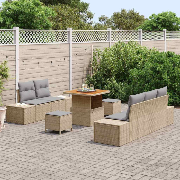 Set de canapele pentru grădină cu pernă 8 pcs Bej, Gri deschis - WALTI WALTI