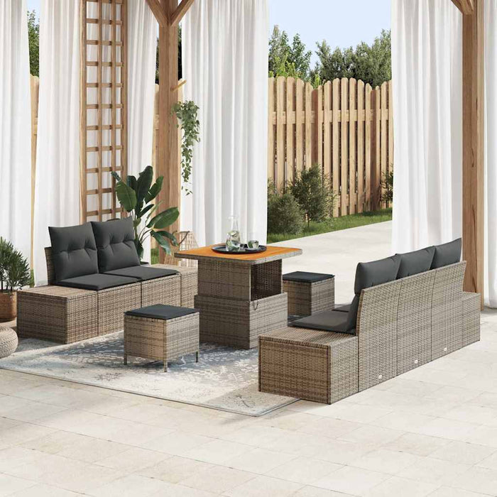Set de canapele pentru grădină cu pernă 8 pcs Gri Rattan poli - WALTI WALTI
