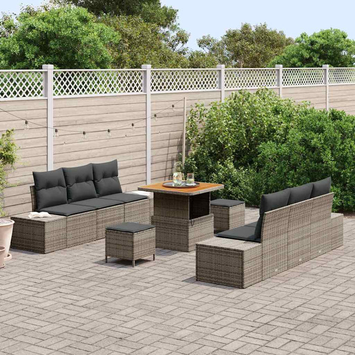 Set de canapele pentru grădină 9 pcs Gri deschis și gri închis - WALTI WALTI