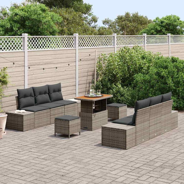 Set de canapele pentru grădină 9 pcs Gri deschis și gri închis - WALTI WALTI